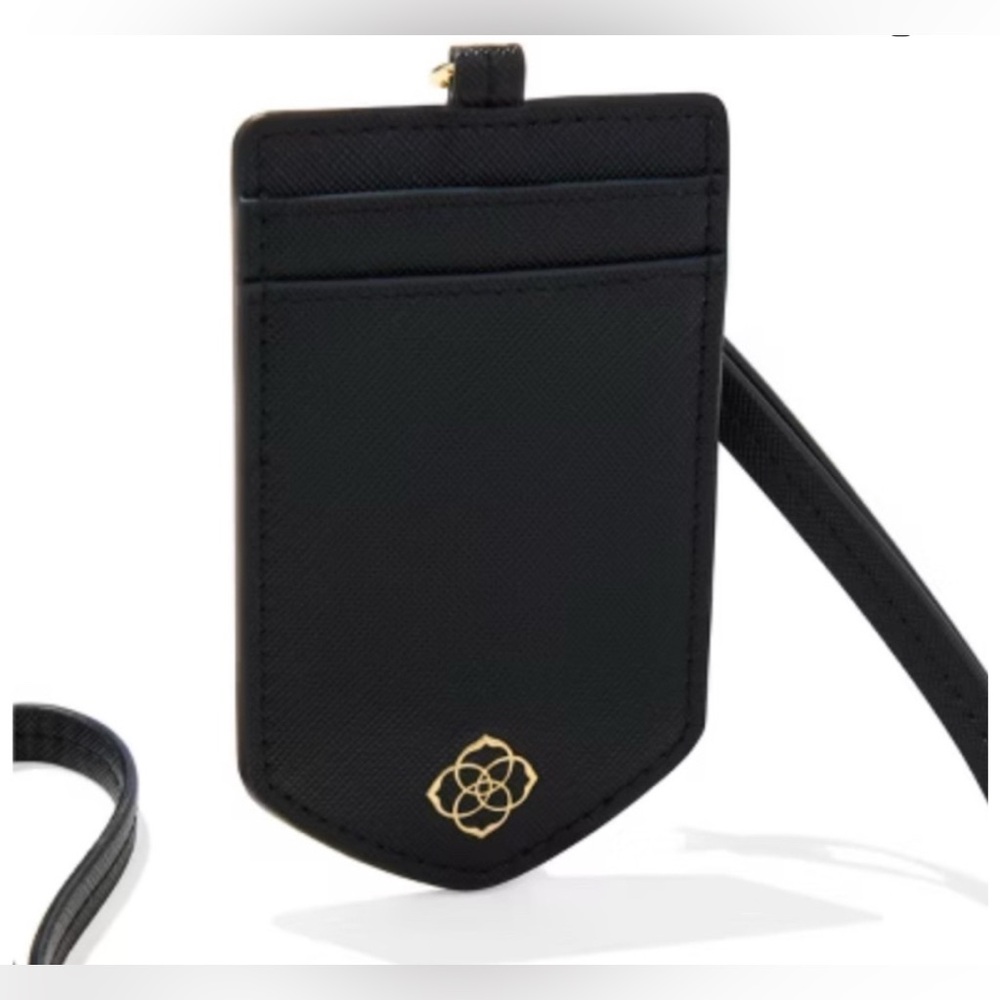 Kendra Scott Black Cardholder Crossbody with Gold Logo